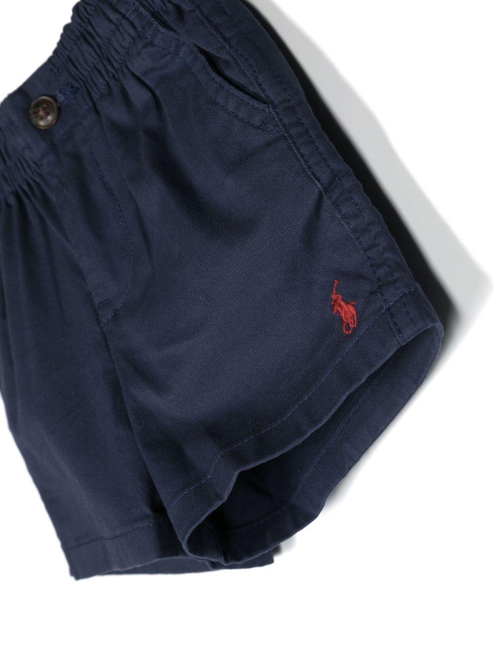 Shorts per neonato Polo Ralph Lauren Kids blu con ricamo Polo Pony sul davanti - Rubino Kids