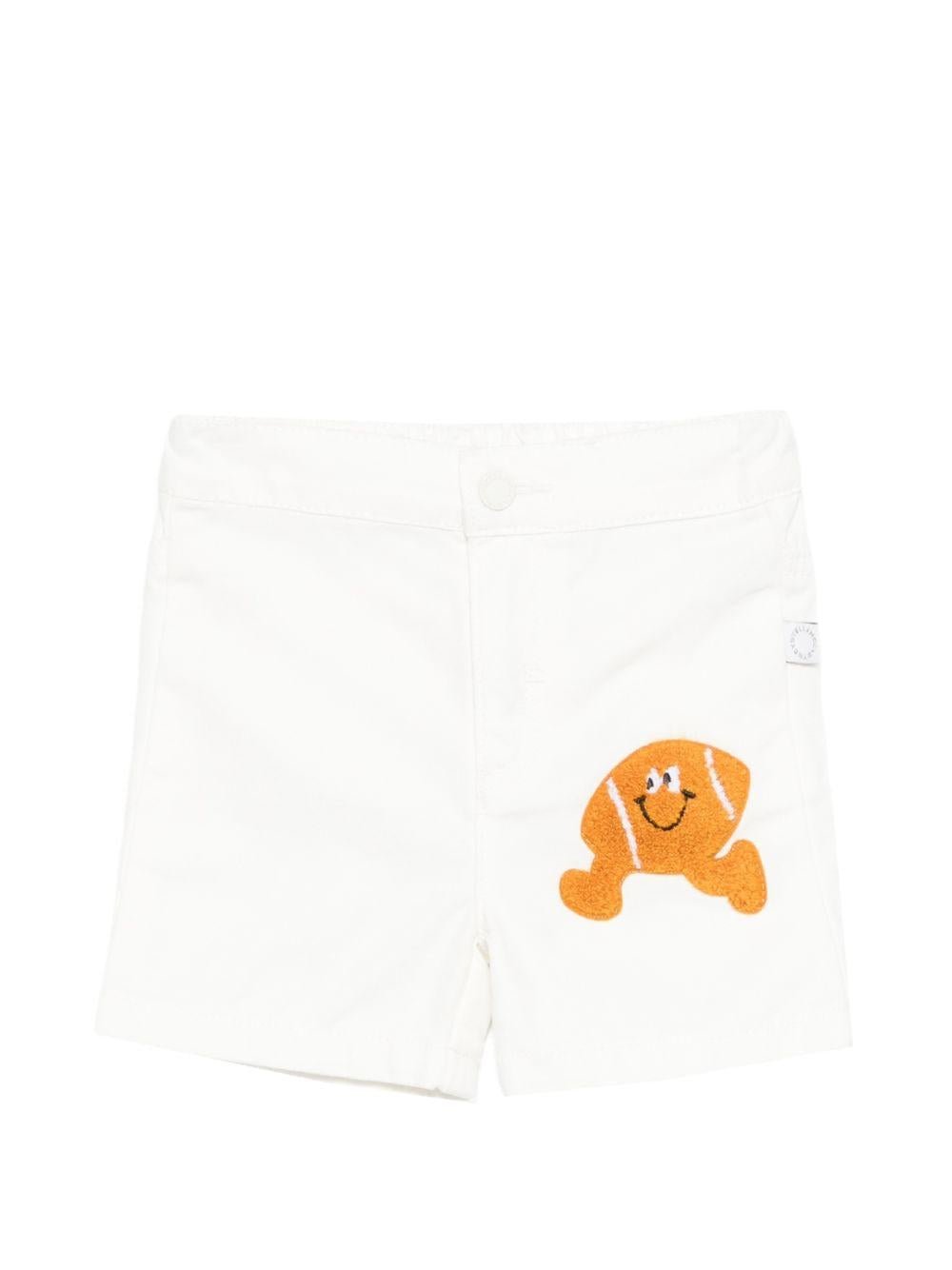 Shorts per neonato Stella McCartney Kids bianco con applicazione - Rubino Kids
