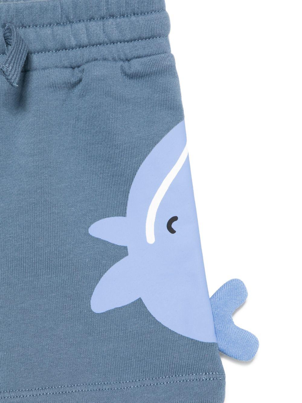 Shorts per neonato Stella McCartney Kids blu con stampa balene - Rubino Kids