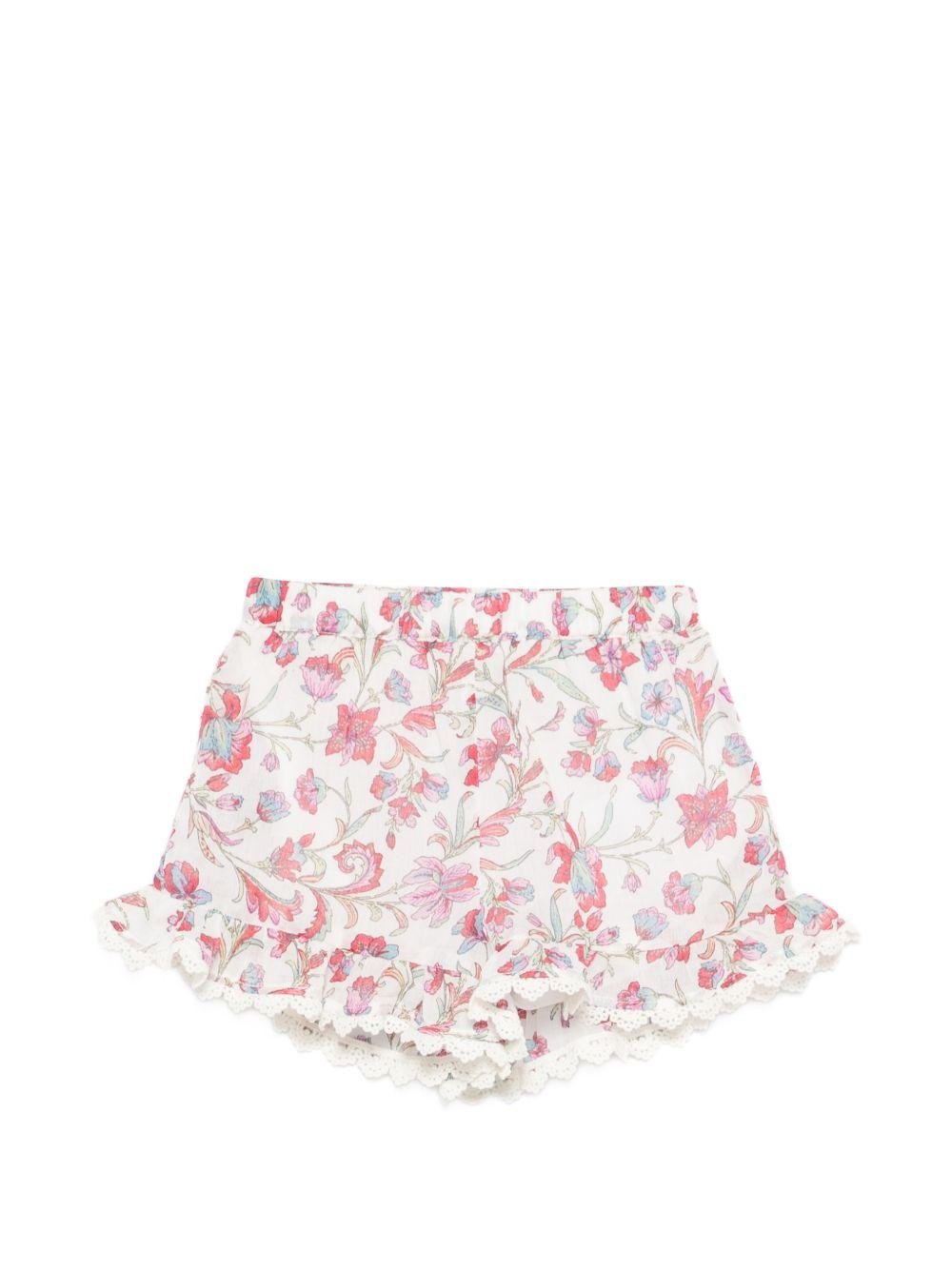 Shorts Vallaloid per neonata Louise Misha bianco con stampa fiori all - over - Rubino Kids