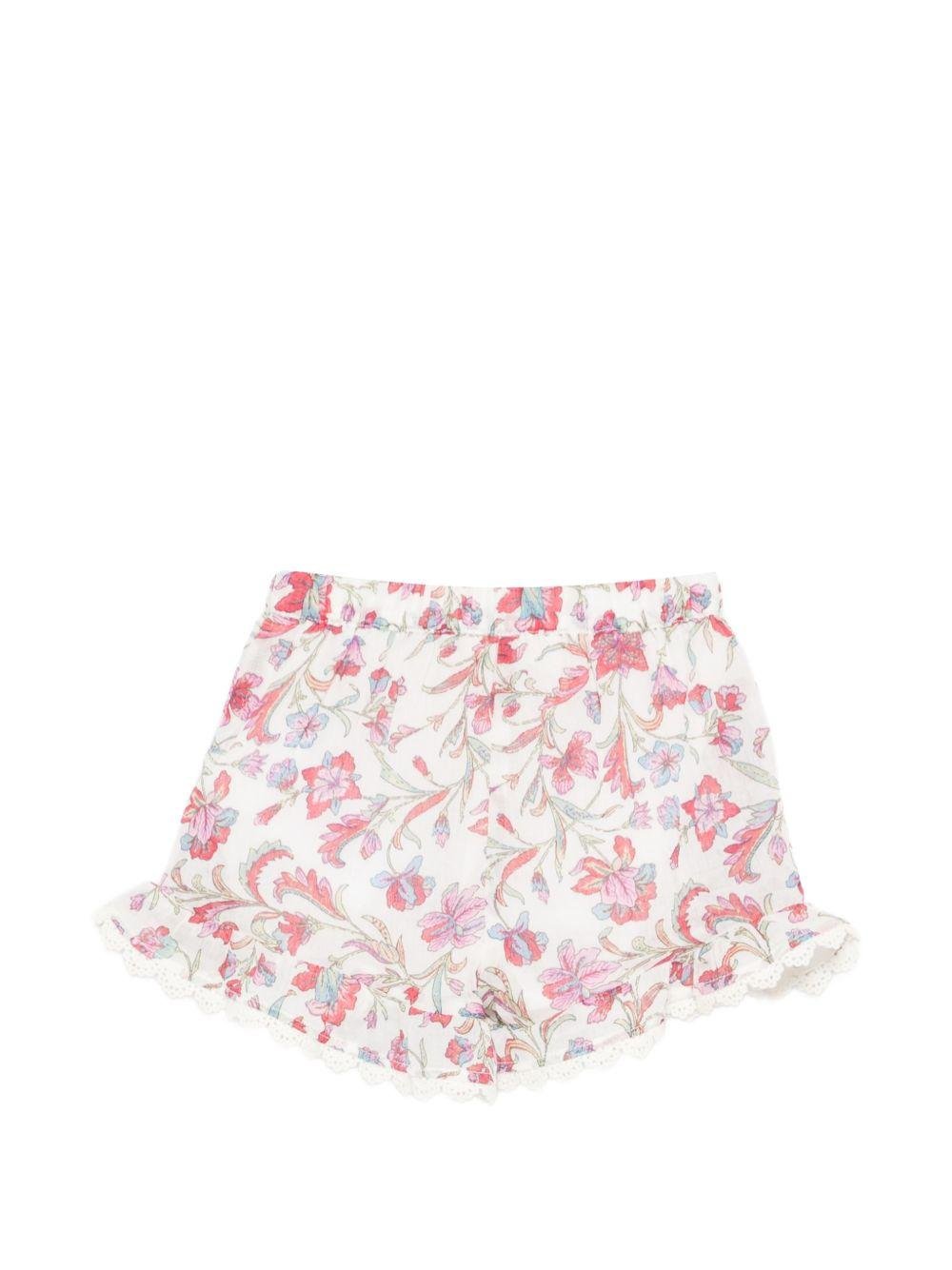 Shorts Vallaloid per neonata Louise Misha bianco con stampa fiori all - over - Rubino Kids