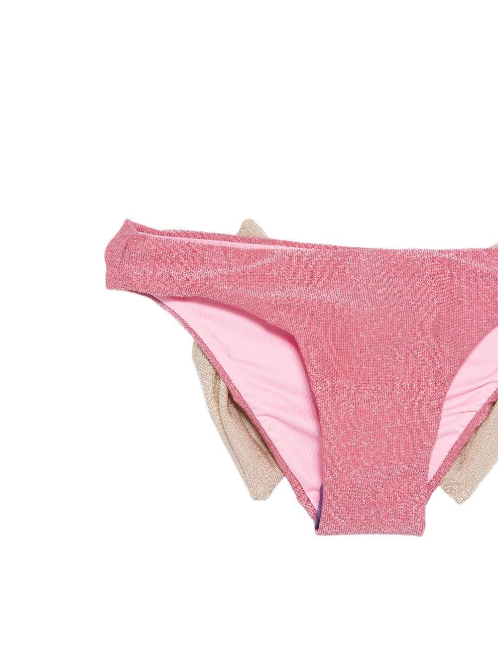 Slip bikini per neonata MC2 Saint Barth Kids rosa con dettaglio fiocco sul retro - Rubino Kids