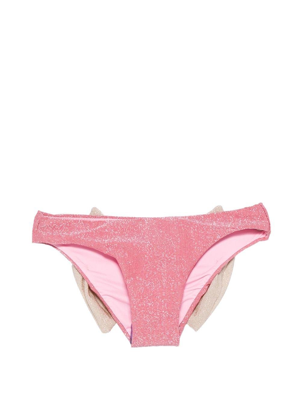 Slip bikini per neonata MC2 Saint Barth Kids rosa con dettaglio fiocco sul retro - Rubino Kids
