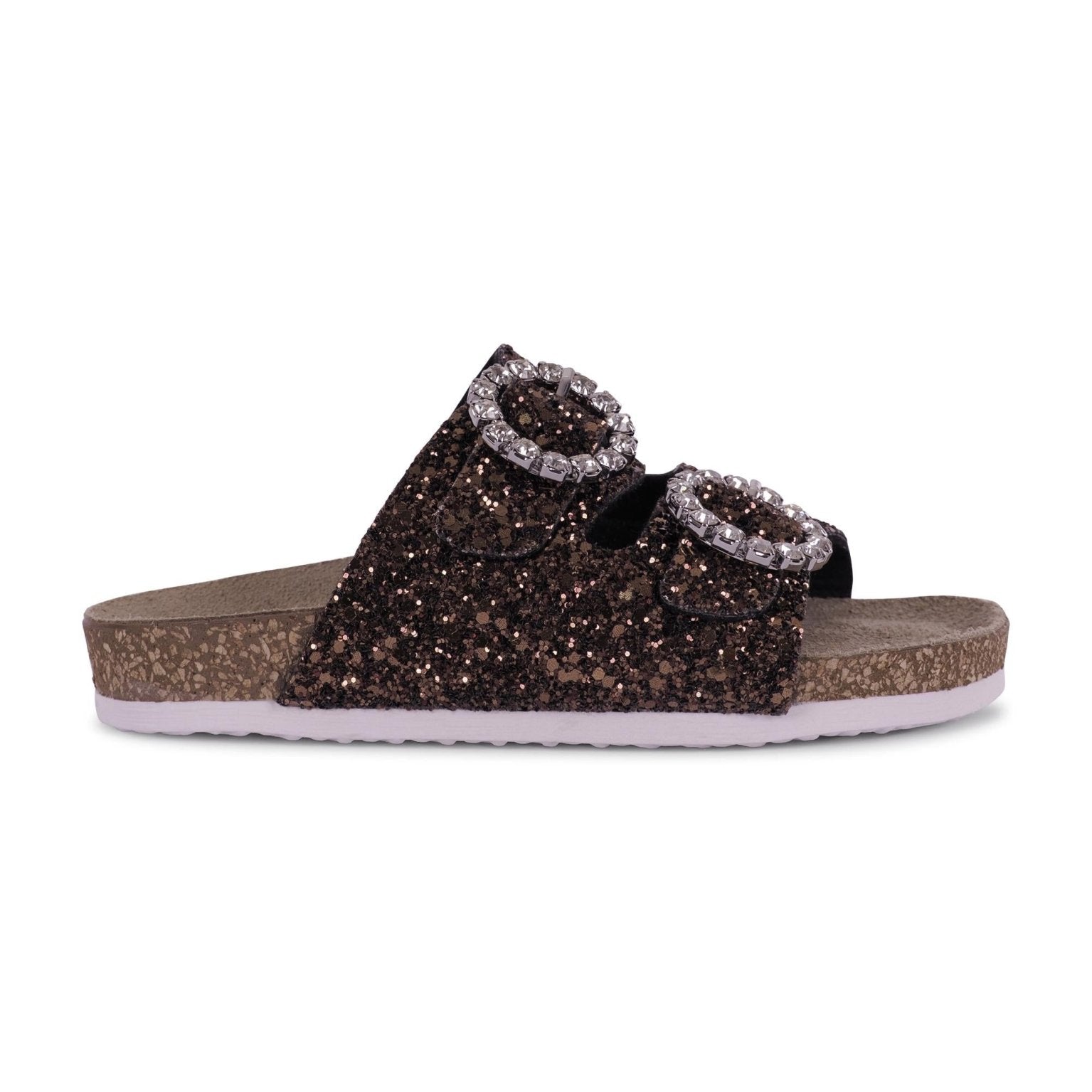 Slippers per bambina Monnalisa marrone con fibbia - Rubino Kids