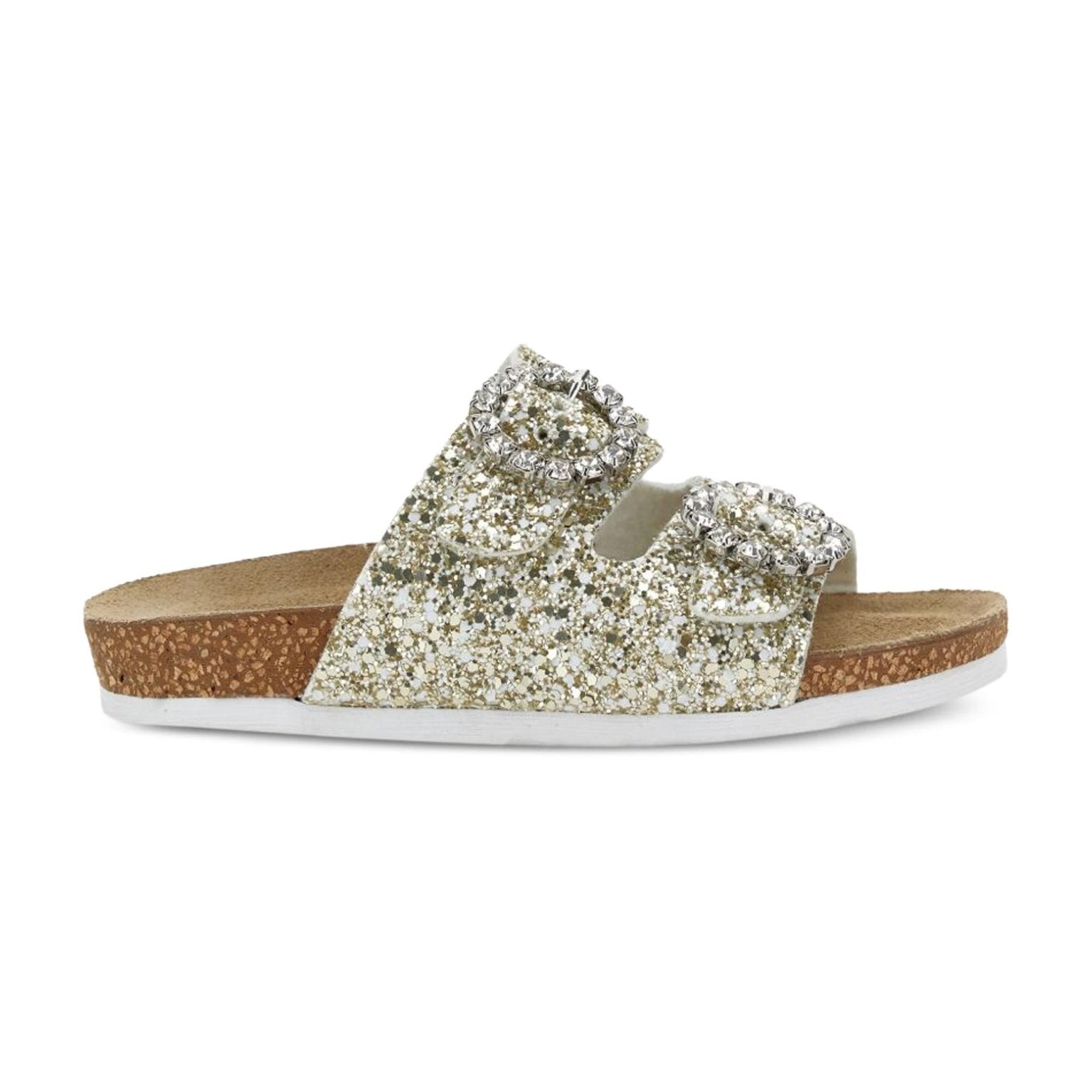 Slippers per bambina Monnalisa oro con fibbia - Rubino Kids