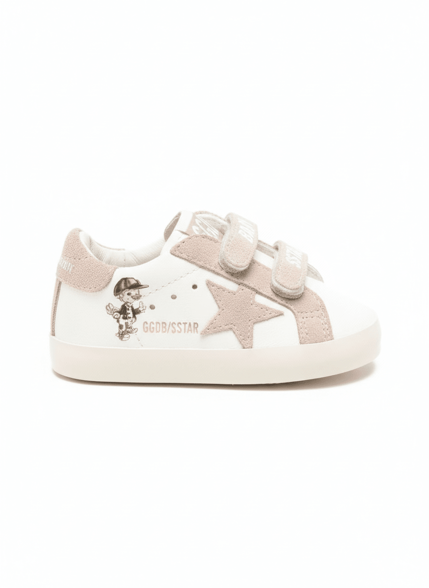 Sneakers Baby School per neonati Golden Goose Kids beige con applicazione a stella - Rubino Kids