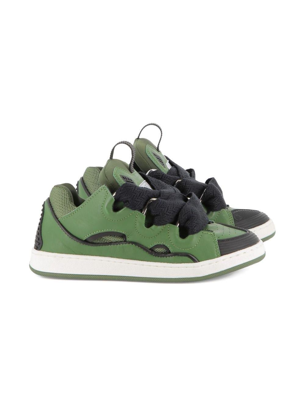 Sneakers Curb per bambino Lanvin Enfant verdi con linguetta imbottita - Rubino Kids