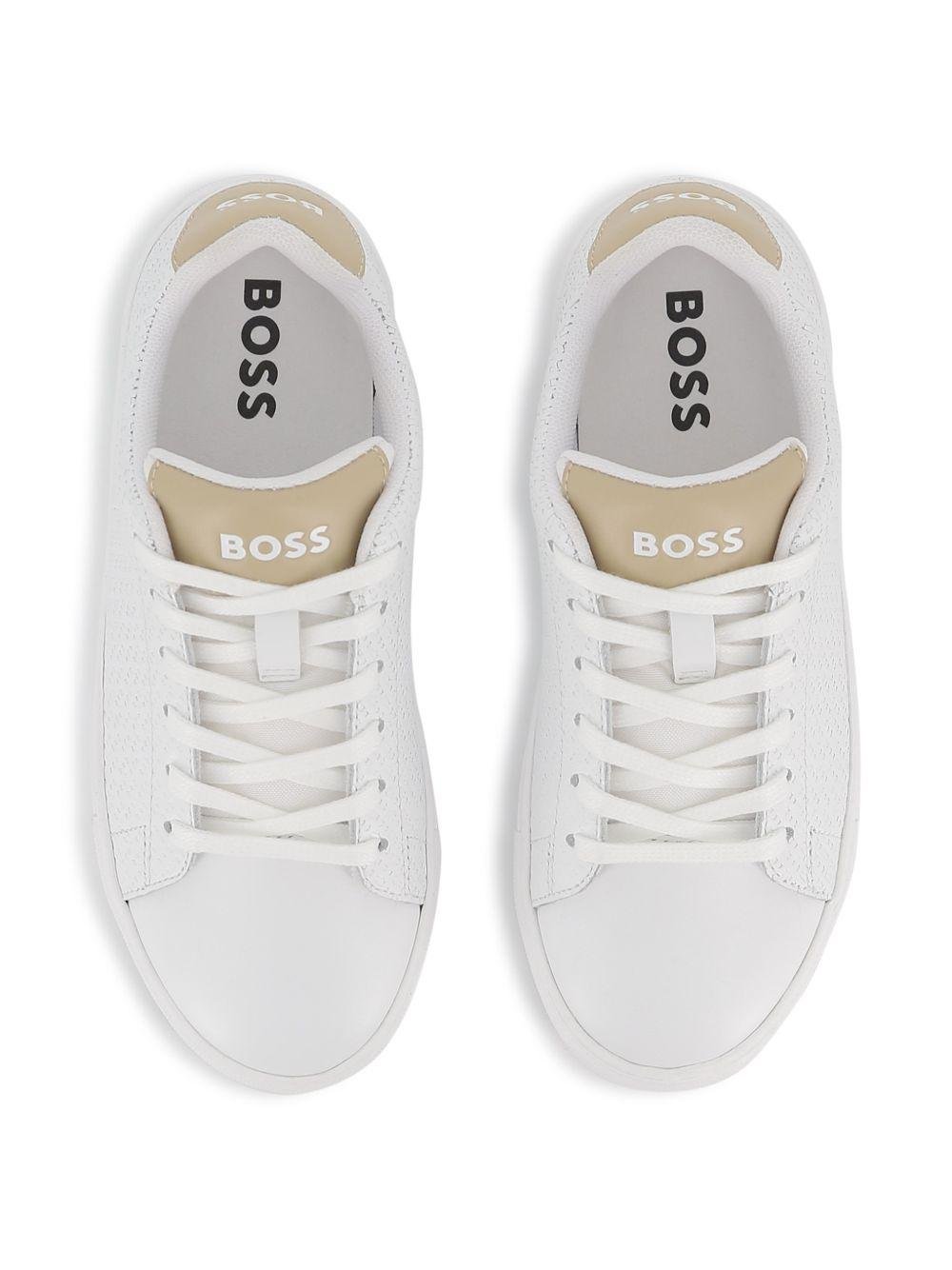 Sneakers da bambino Boss Kids bianche con lacci - Rubino Kids