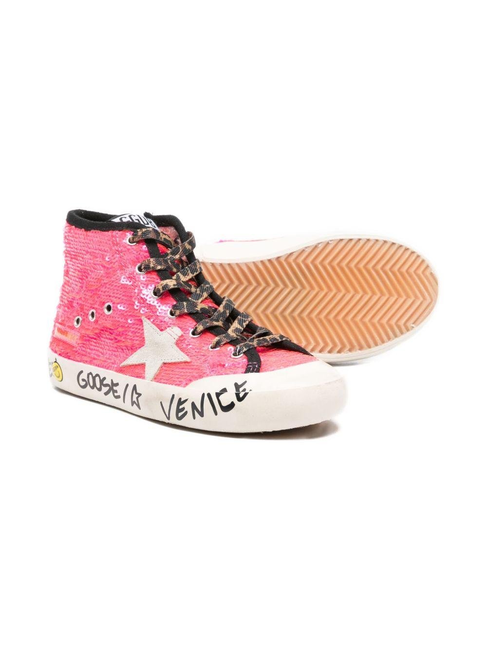 Sneakers Francy Penstar per bambina Golden Goose Kids rosa con decorazione con paillettes - Rubino Kids