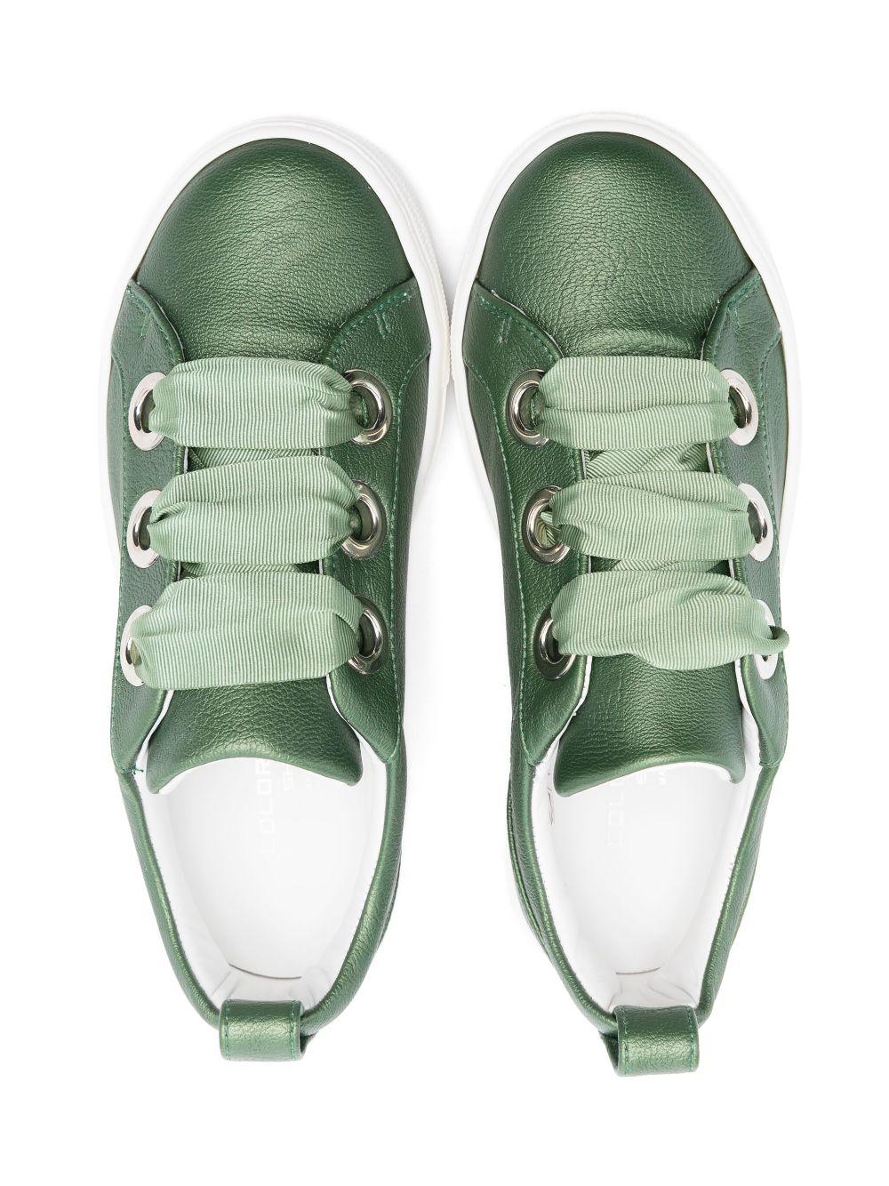 Sneakers per bambina Colorichiari verde con soletta in pelle con logo - Rubino Kids
