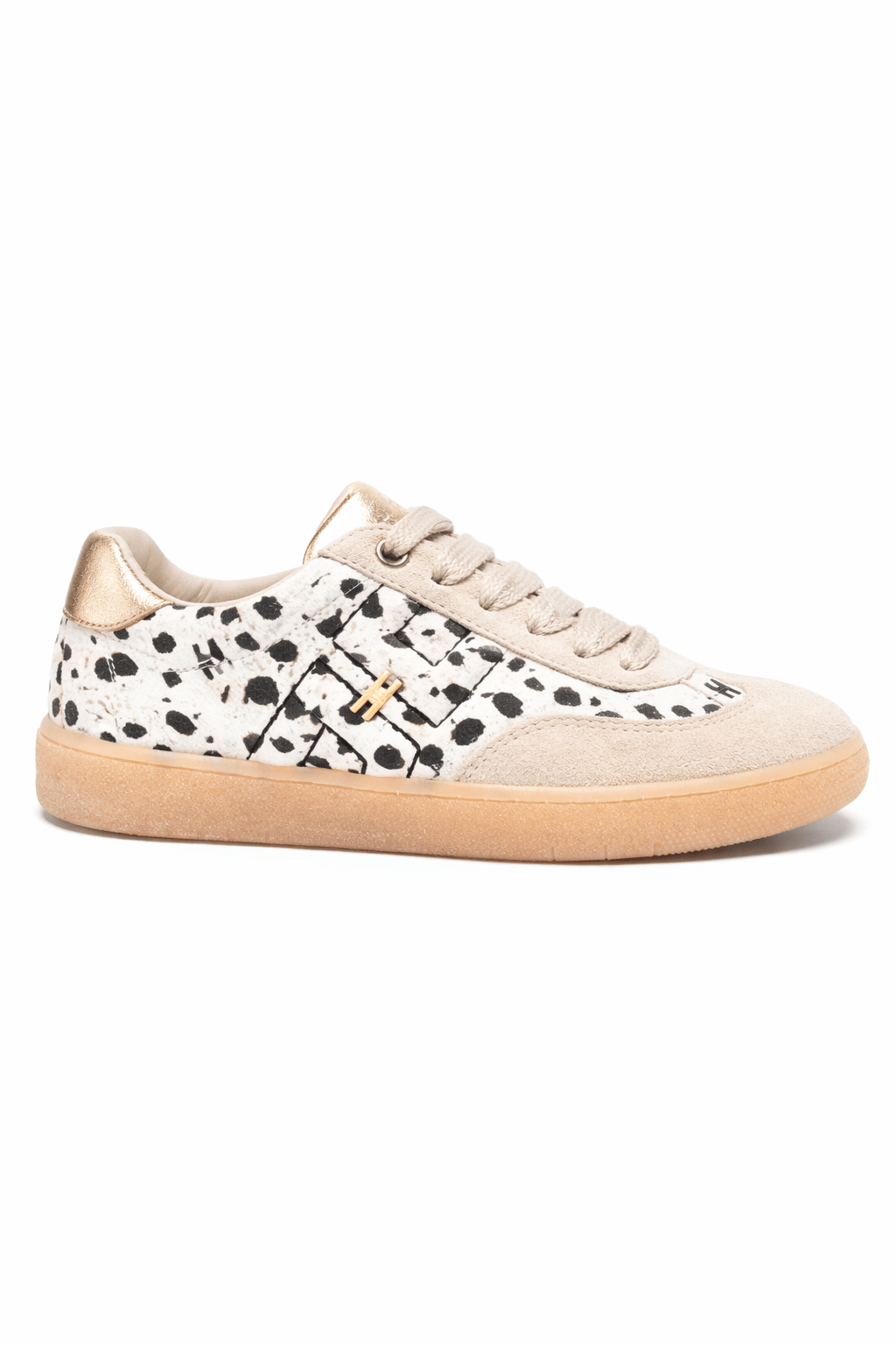 Sneakers per bambina Elisabetta Franchi La Mia Bambina beige con dettagli animalier - Rubino Kids