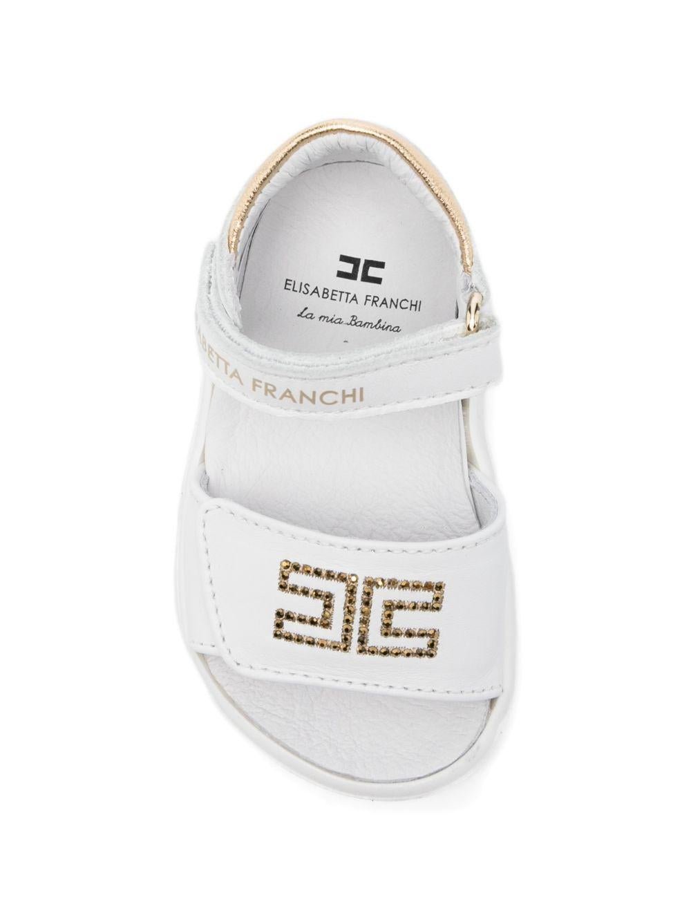 Sneakers per bambina Elisabetta Franchi La Mia Bambina bianche a strappo con logo - Rubino Kids