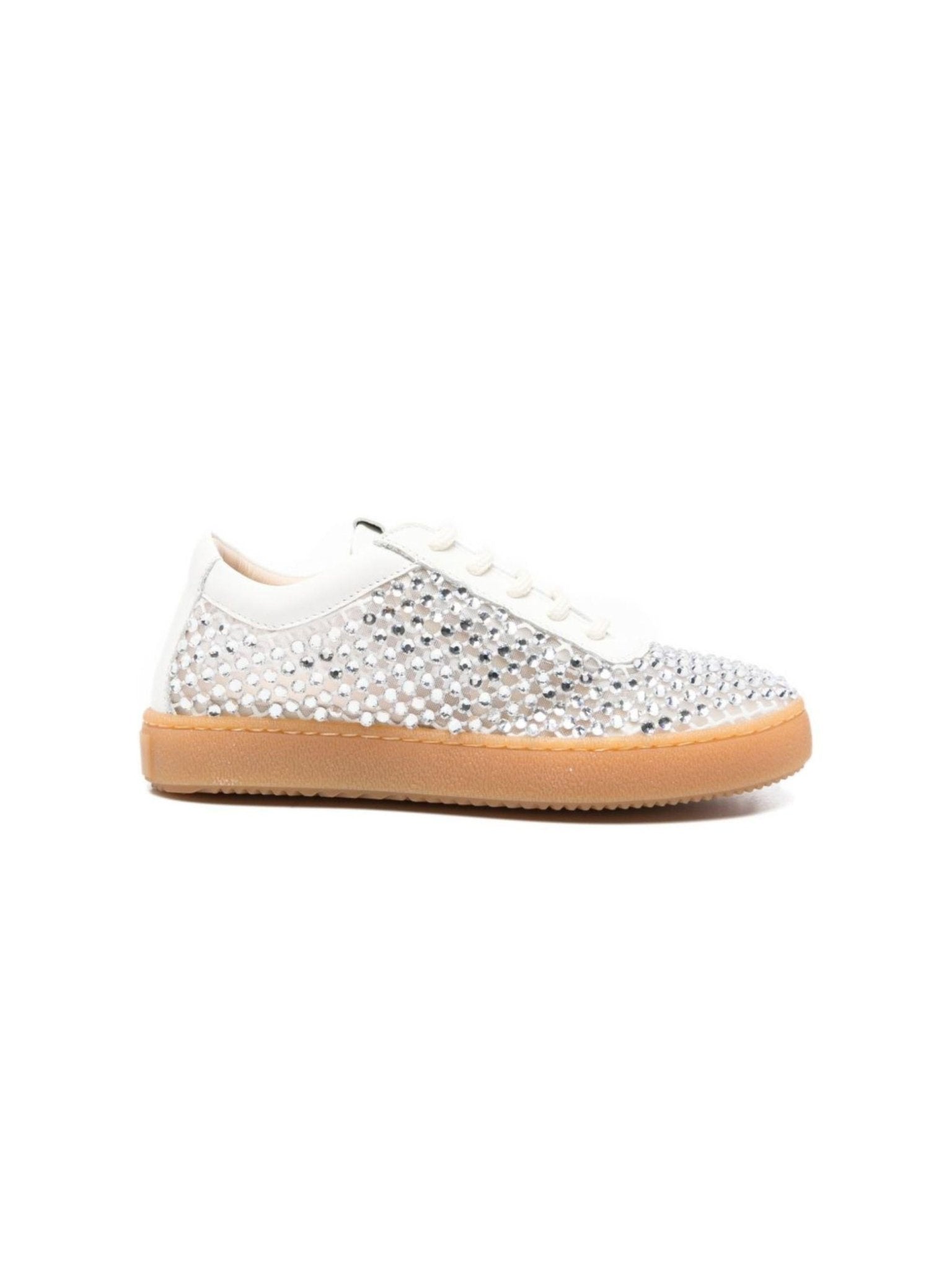 Sneakers per bambina Florens bianco latte con reticolo decorato - Rubino Kids