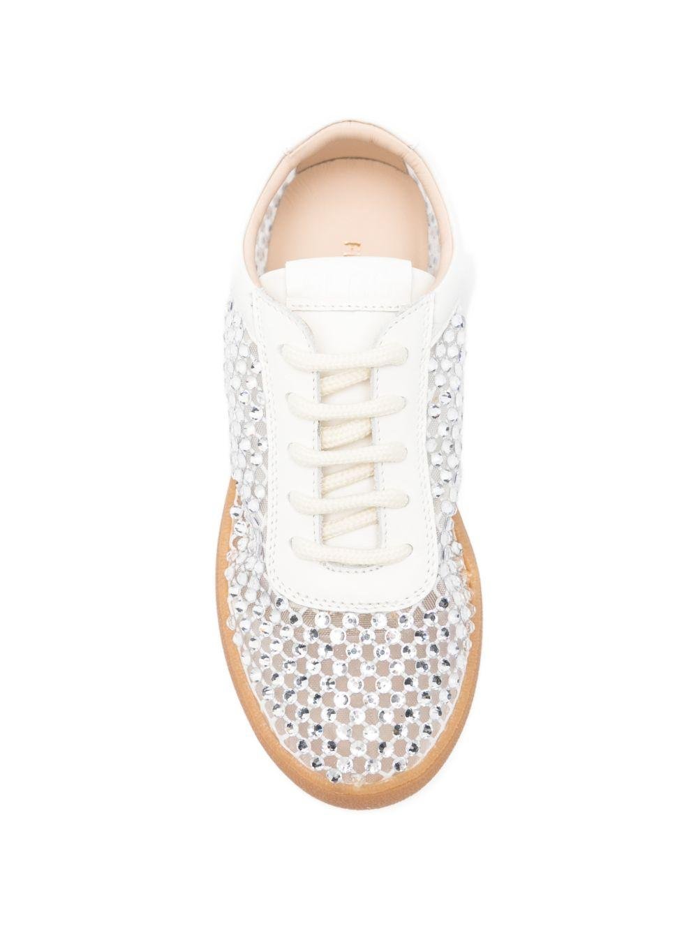 Sneakers per bambina Florens bianco latte con reticolo decorato - Rubino Kids