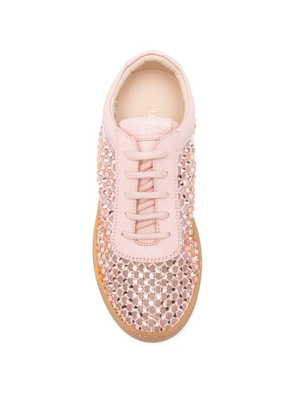 Sneakers per bambina Florens rosa chiaro con lacci impreziositi - Rubino Kids