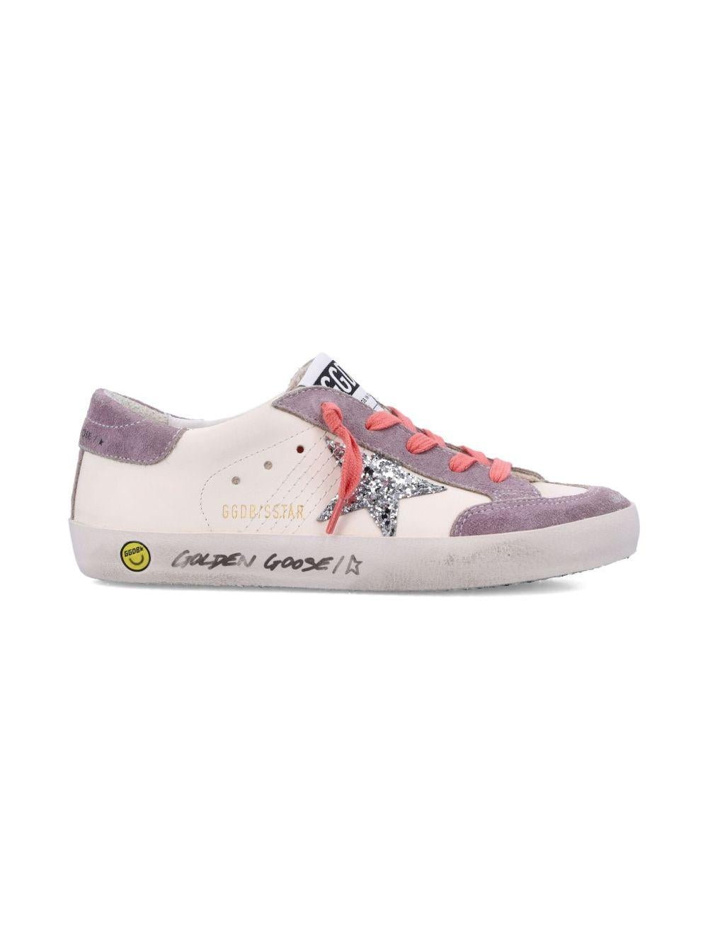 Sneakers per bambina Golden Goose Kids Superstar bianco con dettaglio stella glitter - Rubino Kids