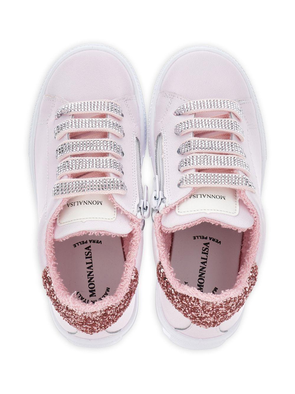 Sneakers per bambina Monnalisa rosa con glitter - Rubino Kids