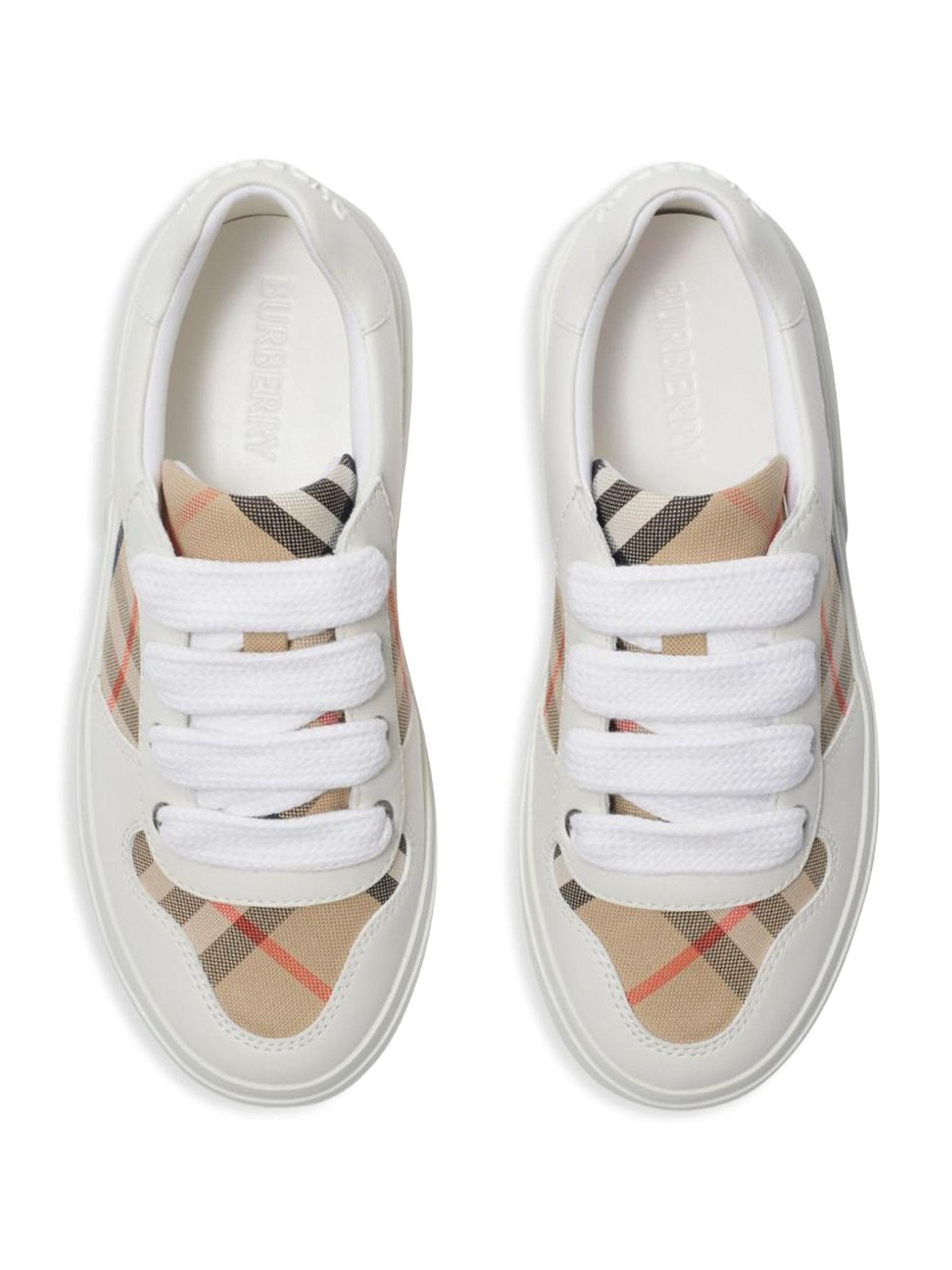 Sneakers per bambini Burberry Kids bianco con motivo Check - Rubino Kids