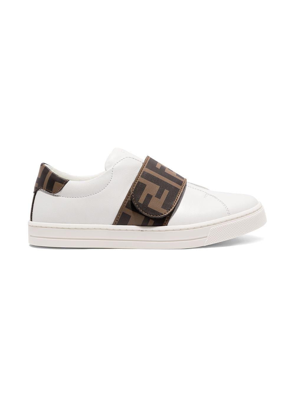 Sneakers per bambini Fendi Kids bianche con logo FF - Rubino Kids