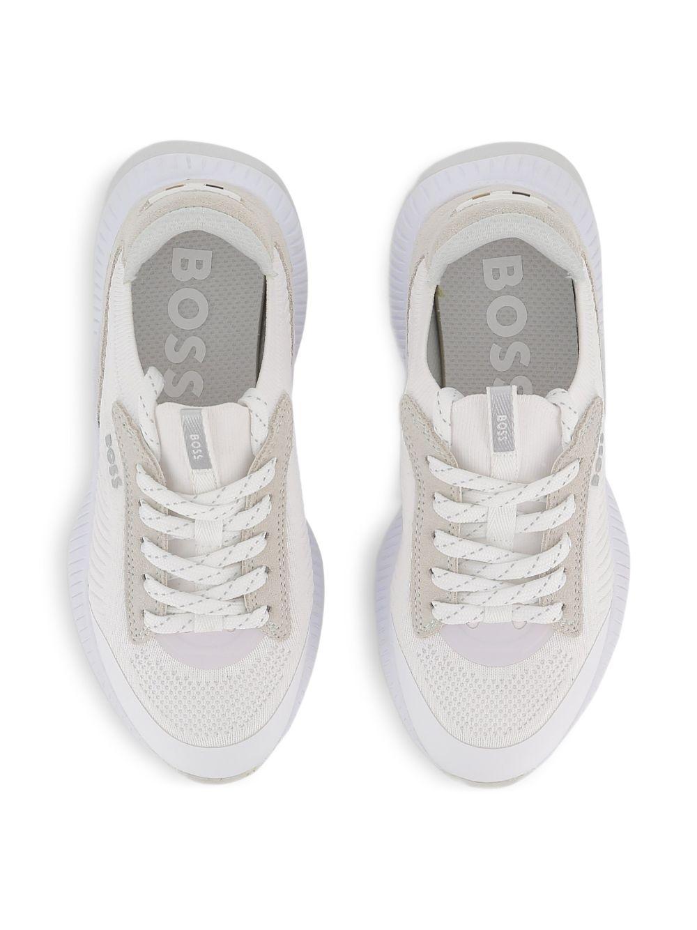 Sneakers per bambino Boss Kids bianche con inserti - Rubino Kids