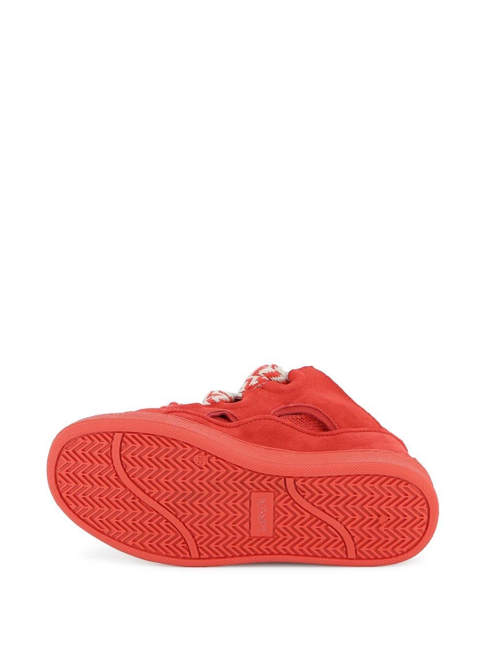 Sneakers per bambino Lanvin Enfant rosse con lacci a zigzag - Rubino Kids