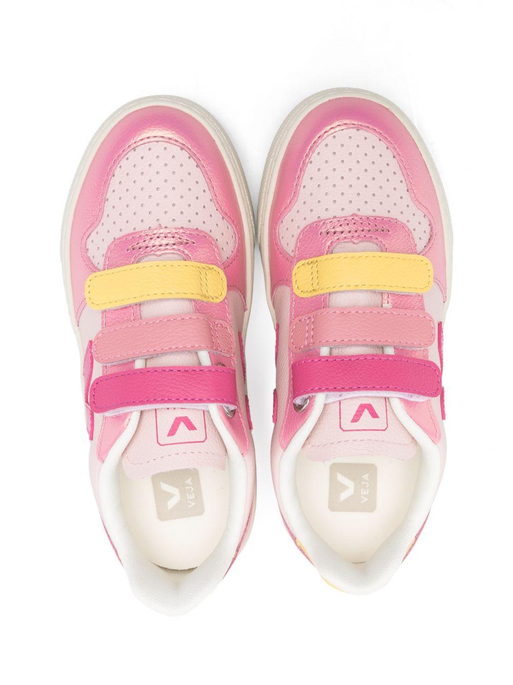 Sneakers V - 10 per bambina Veja Kids rosa con chiusura a strappi - Rubino Kids