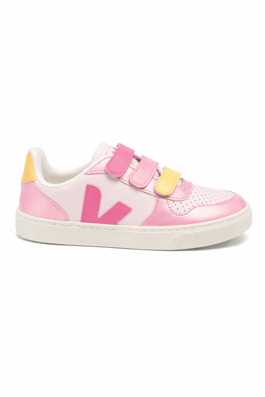 Sneakers V - 10 per bambina Veja Kids rosa con chiusura a strappi - Rubino Kids