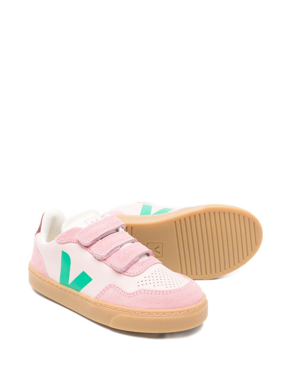 Sneakers V - 10 per bambina Veja Kids rosa con chiusura a strappo - Rubino Kids