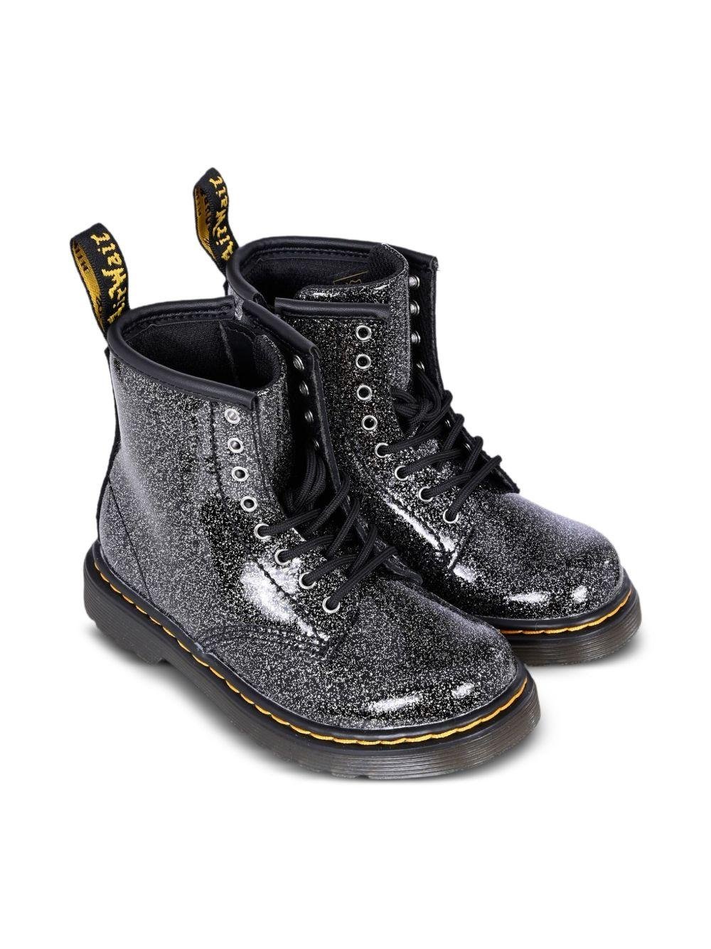 Stivali per bambina Dr. Martens Kids neri con effetto glitter - Rubino Kids