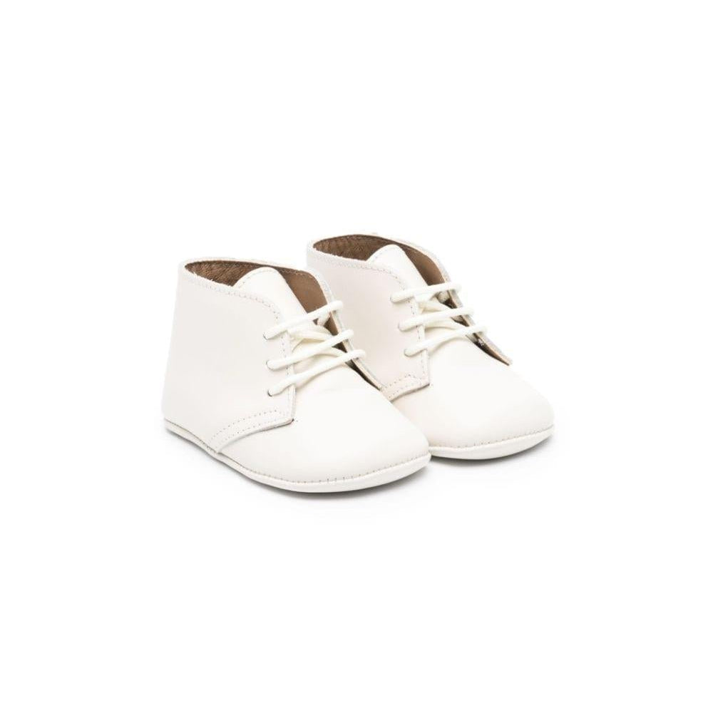 Stivali primi passi per neonato Eli1957 bianco in pelle stringati - Rubino Kids