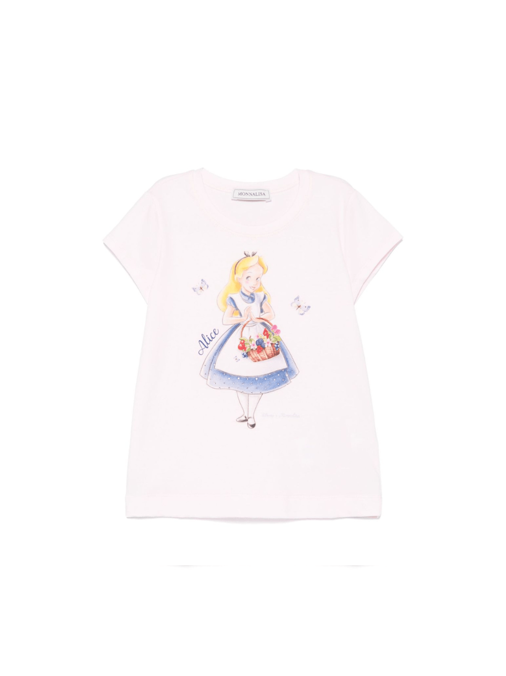 T-shirt Alice x Disney per bambina Monnalisa rosa con orlo dritto - Rubino Kids
