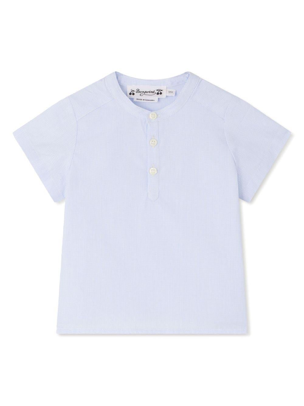 T-shirt Cesari per neonato Bonpoint azzurro con scollo rotondo - Rubino Kids