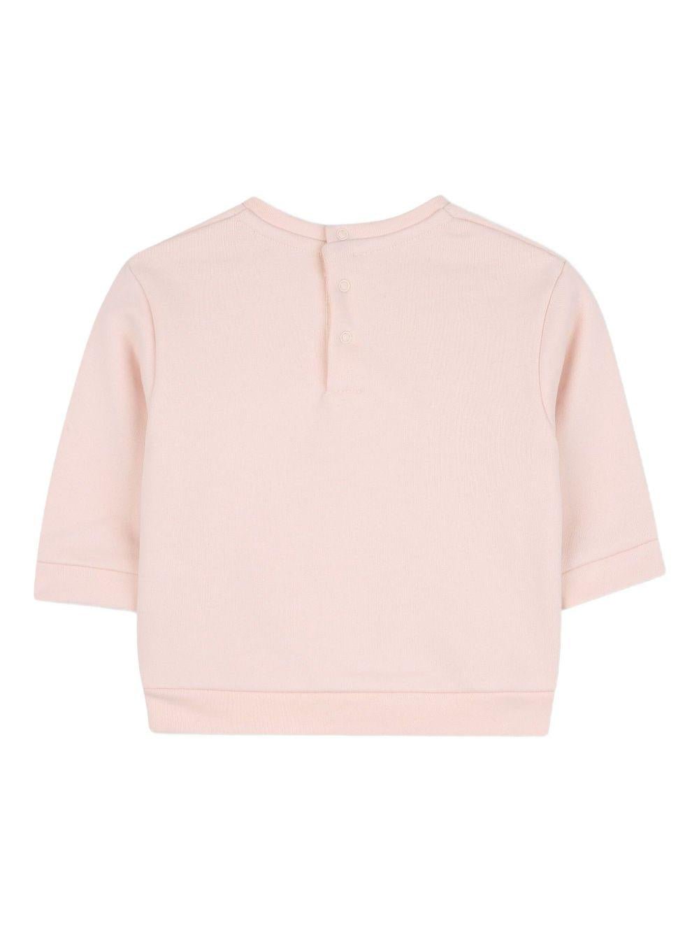 T-shirt con logo per neonata Chloé Kids rosa a maniche 3/4 - Rubino Kids
