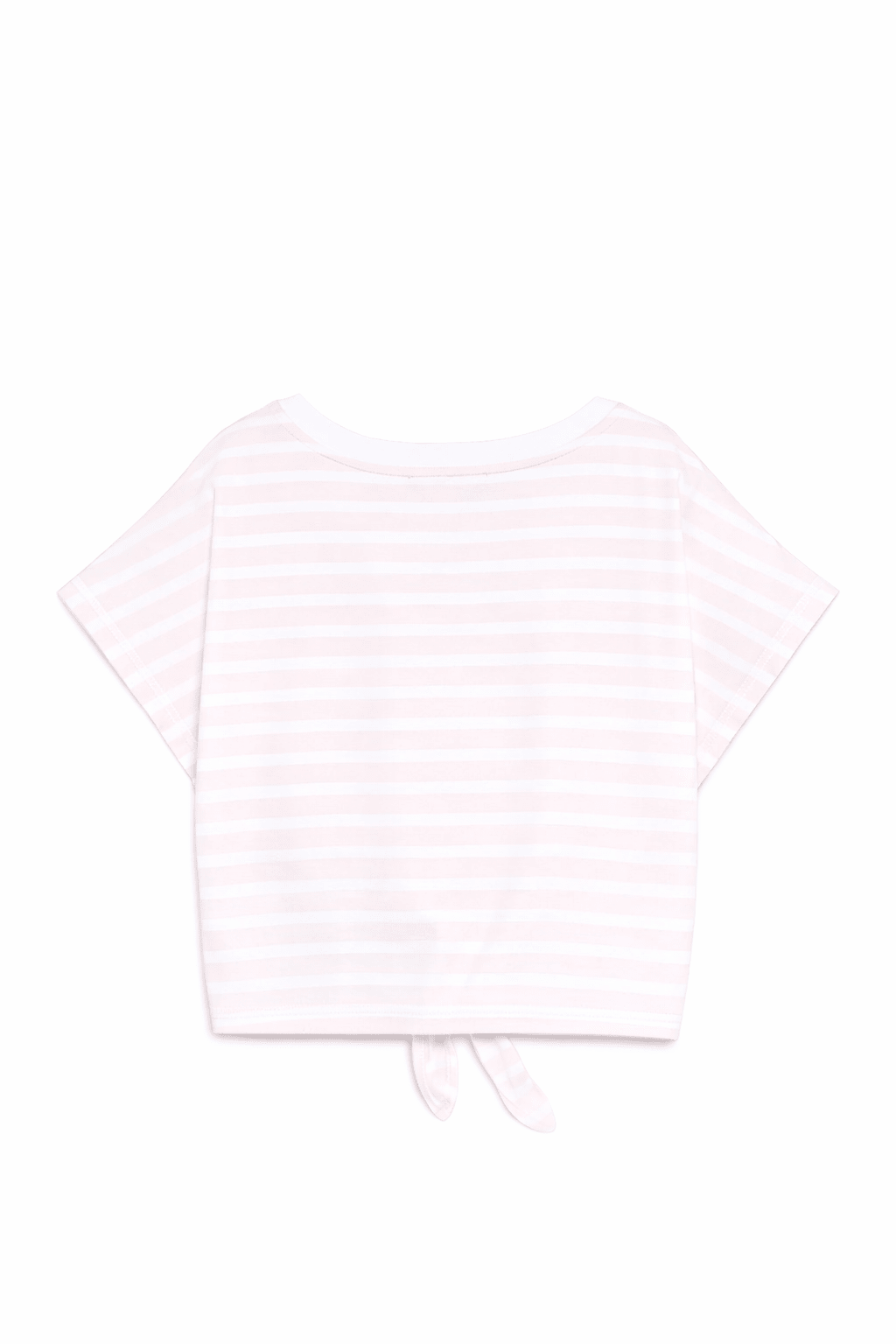 T-shirt da bambina Balmain Kids rosa con motivo a righe - Rubino Kids
