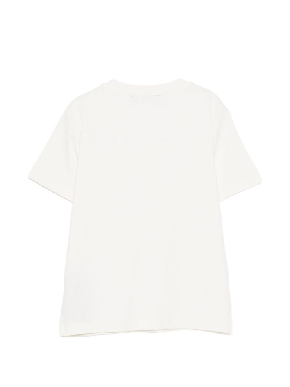 T-shirt per bambina Balmain Kids bianca con bottoni color oro sul davanti - Rubino Kids