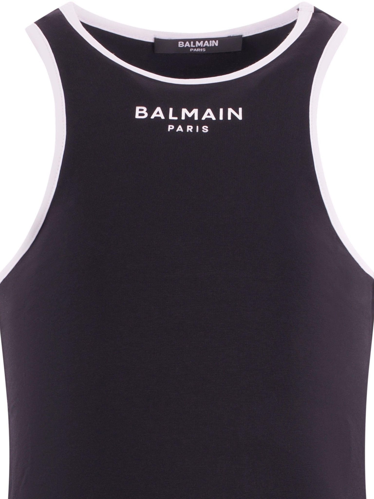 T-shirt per bambina Balmain Kids nera con logo stampato sul davanti - Rubino Kids