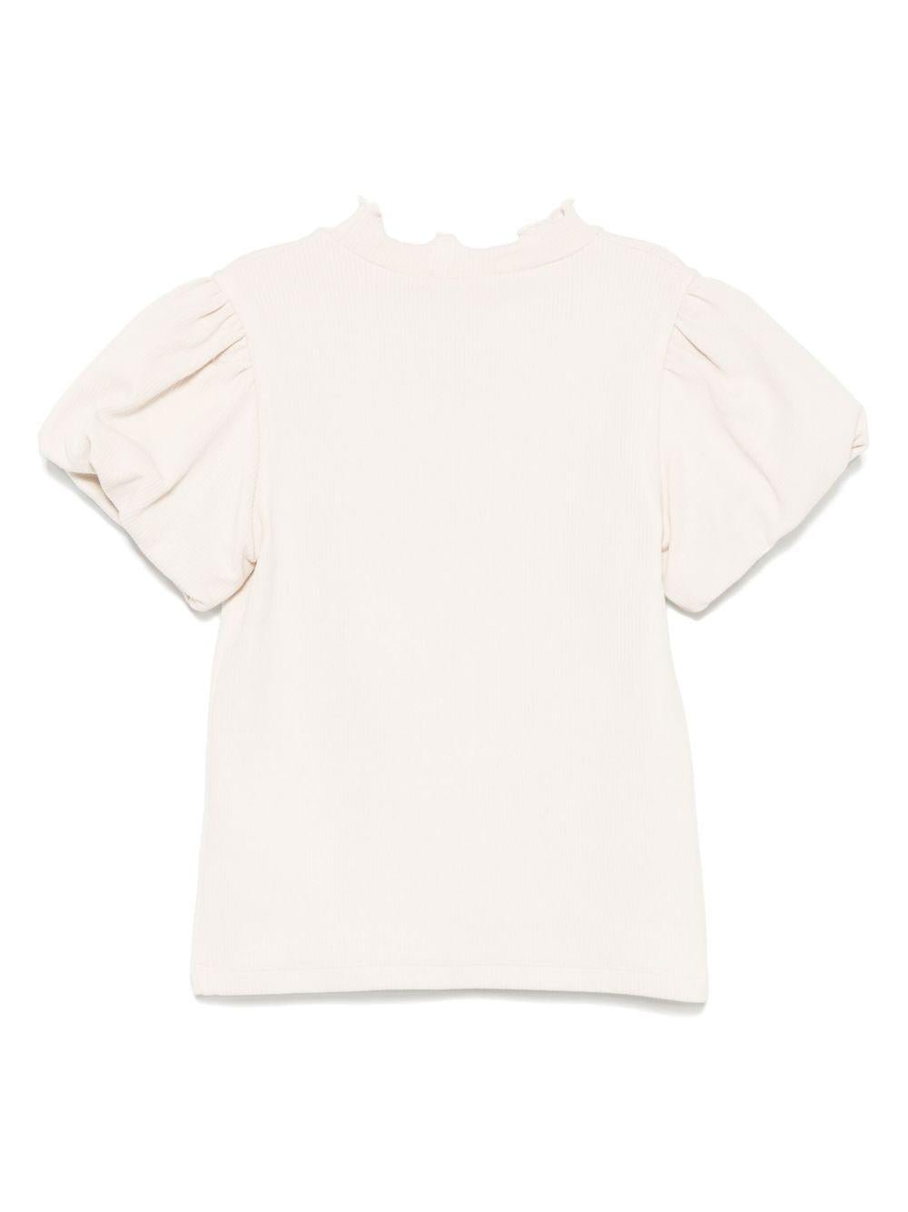 T-shirt per bambina Donsje Nowien beige con motivo con ricamo - Rubino Kids