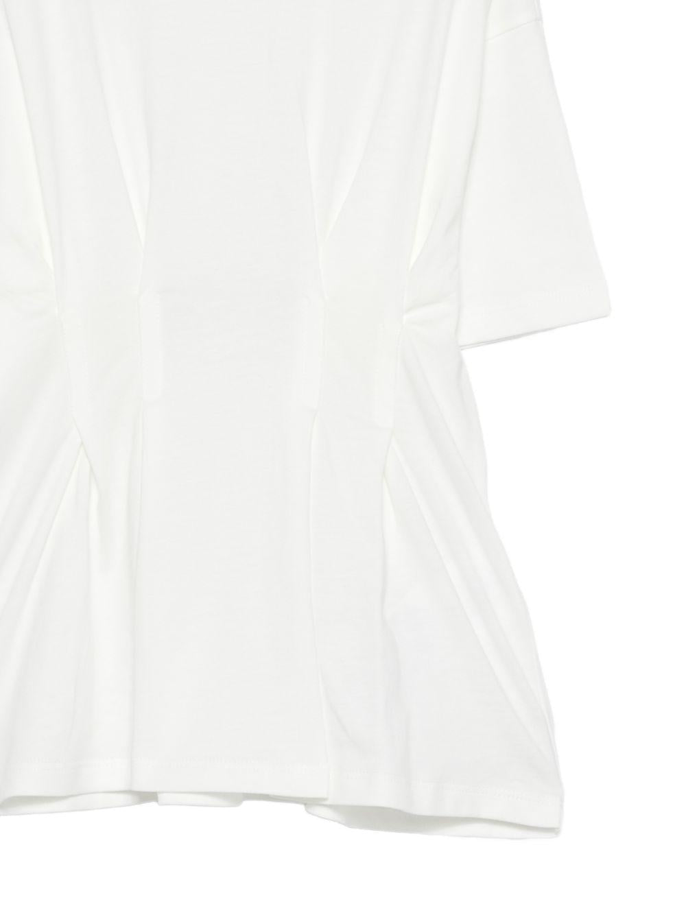 T-shirt per bambina Douuod Kids bianca con dettagli arricciati - Rubino Kids