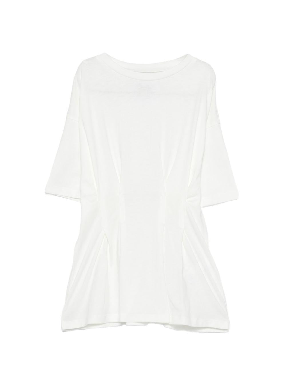 T-shirt per bambina Douuod Kids bianca con dettagli arricciati - Rubino Kids