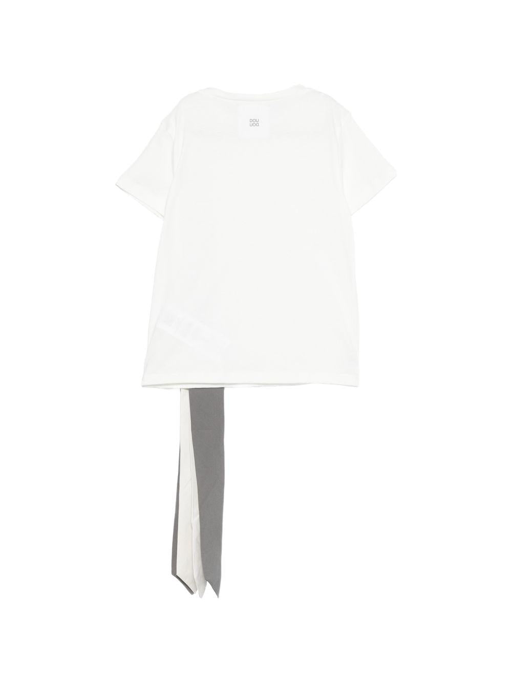 T-shirt per bambina Douuod Kids bianca con dettaglio fiocco - Rubino Kids