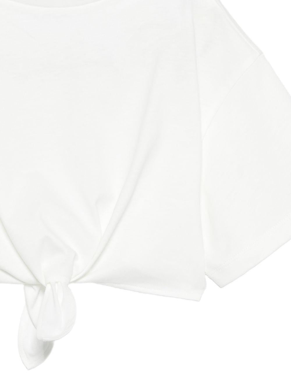 T-shirt per bambina Douuod Kids bianca con nodo - Rubino Kids