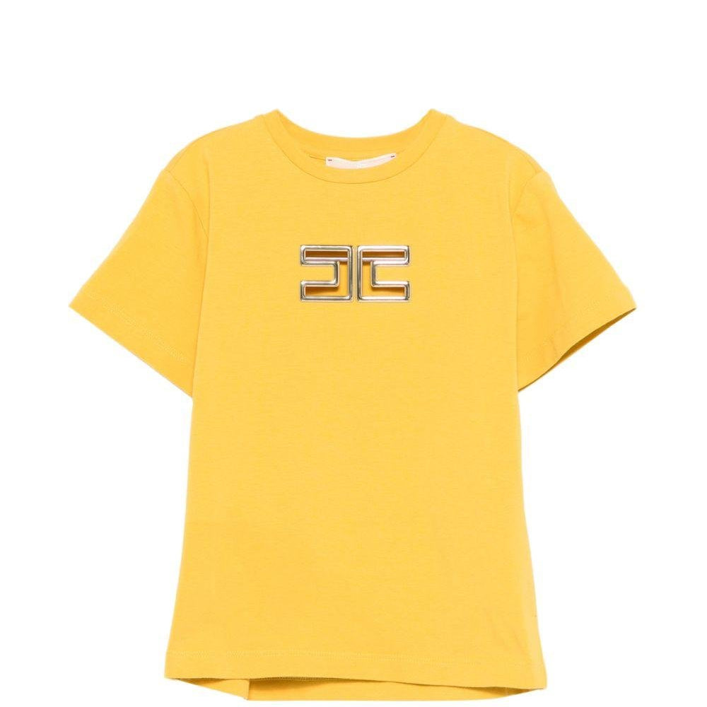 T-shirt per bambina Elisabetta Franchi La Mia Bambina giallo stampa logo - Rubino Kids