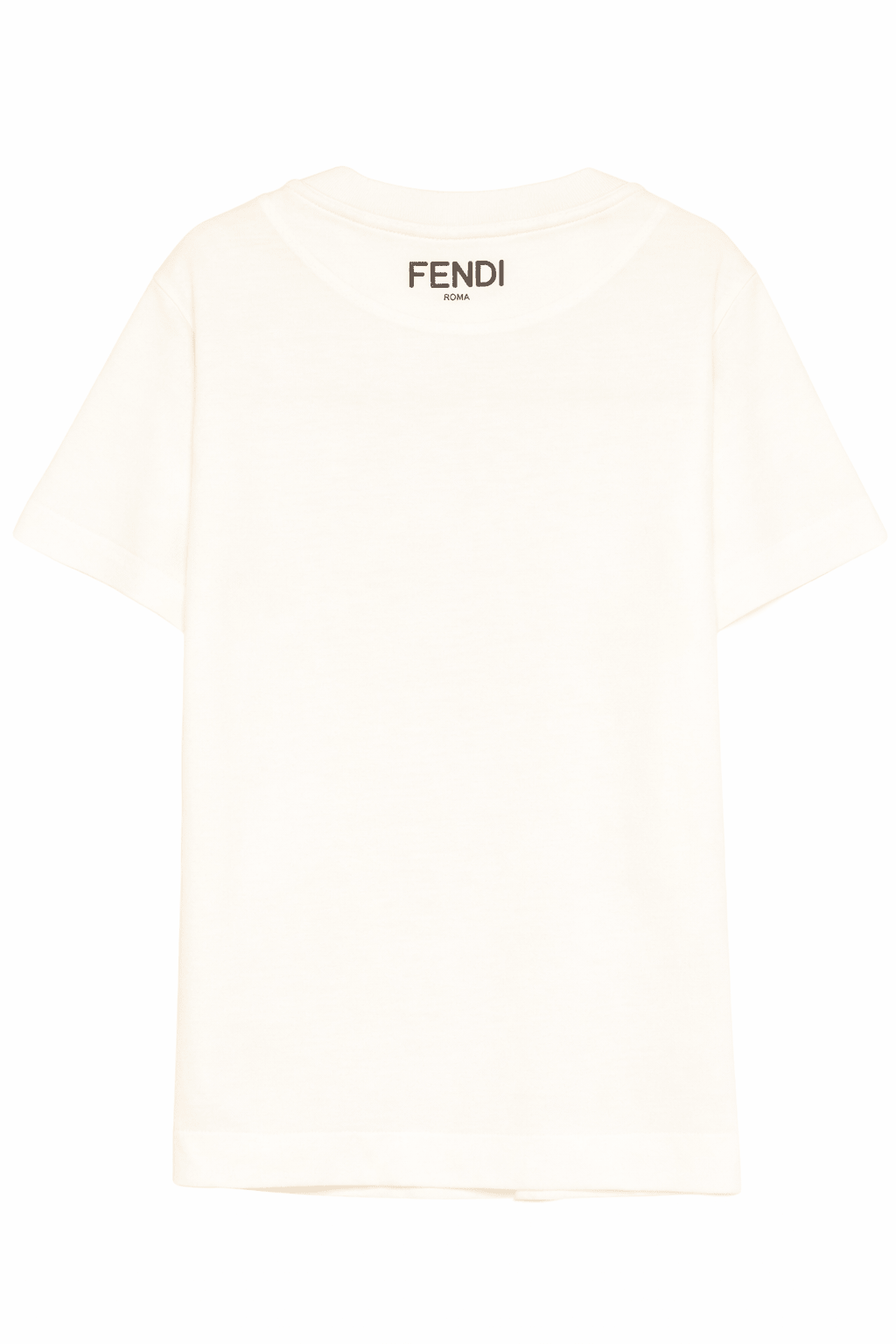 T-shirt per bambina Fendi Kids bianca con dettaglio fiocco stampato - Rubino Kids