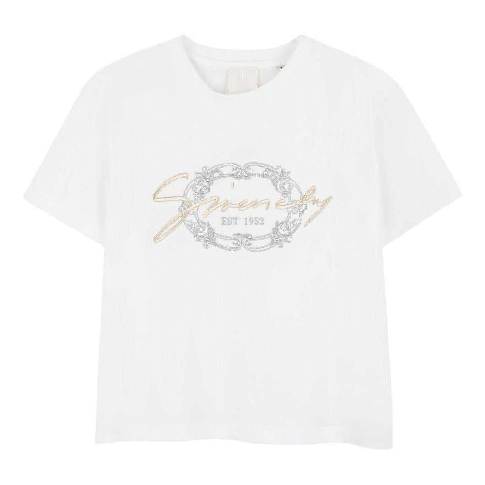 T-shirt per bambina Givenchy Kids bianca con ricamo con logo - Rubino Kids
