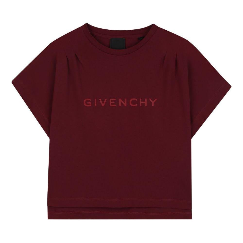 T-shirt per bambina Givenchy Kids borgogna con logo - Rubino Kids