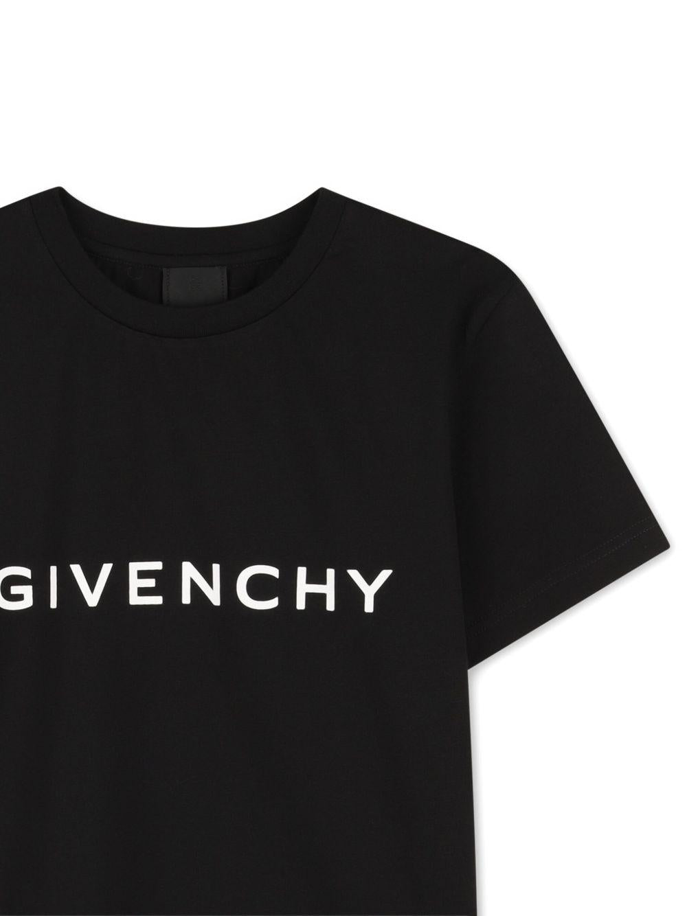 T-shirt per bambina Givenchy Kids nero con caratteristicmo motivo 4G - Rubino Kids