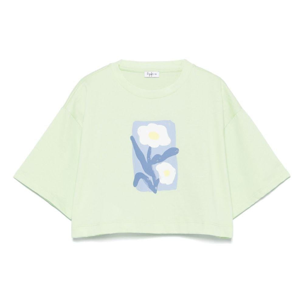 T-shirt per bambina Il Gufo verde con stampa - Rubino Kids