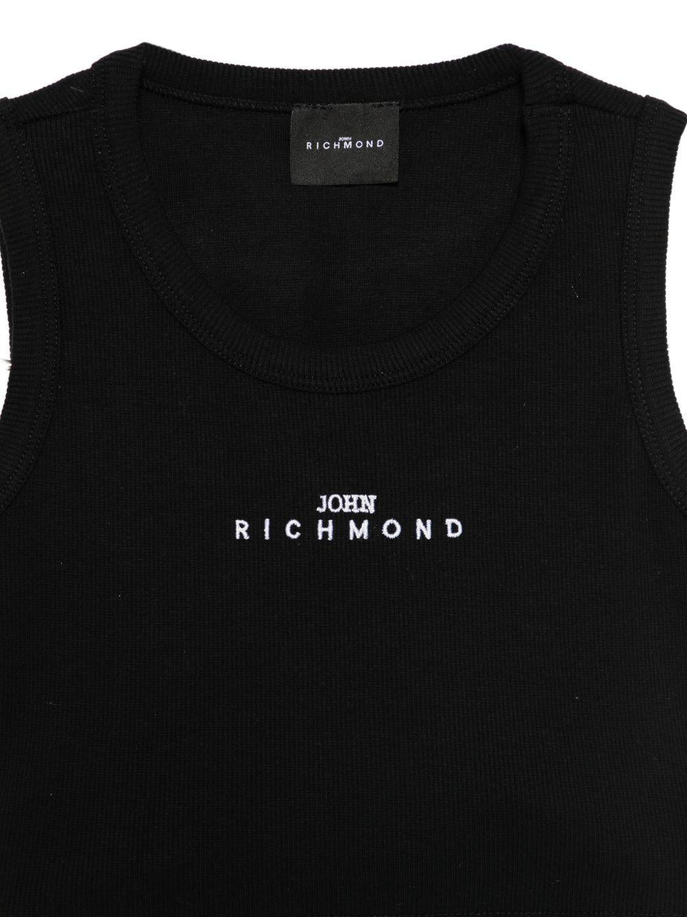 T-shirt per bambina John Richmond Junior nera senza maniche - Rubino Kids