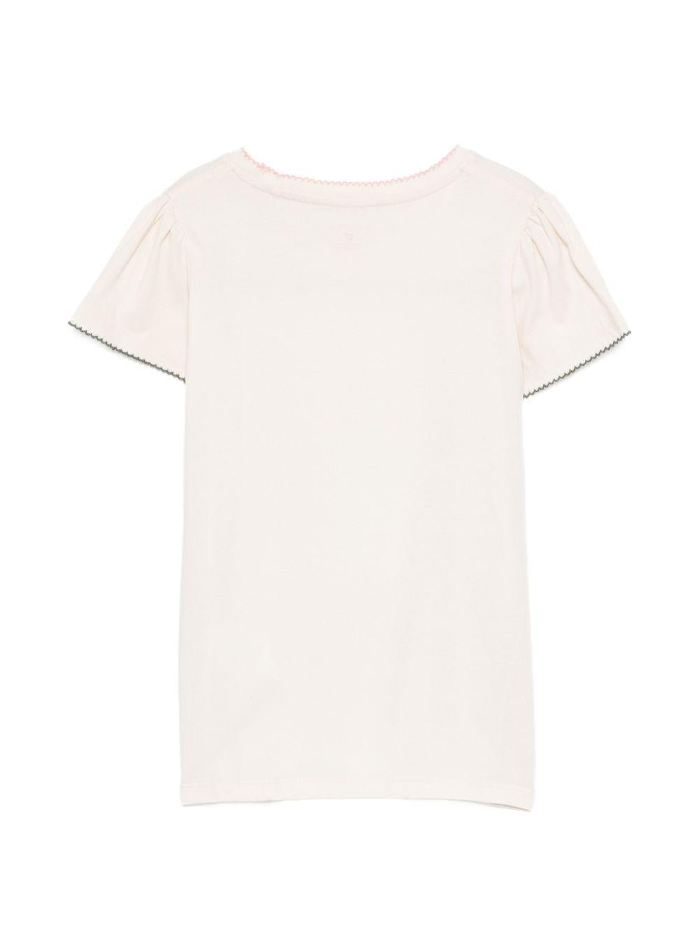 T-shirt per bambina Konges Slojd rosa con applicazione con paillettes - Rubino Kids