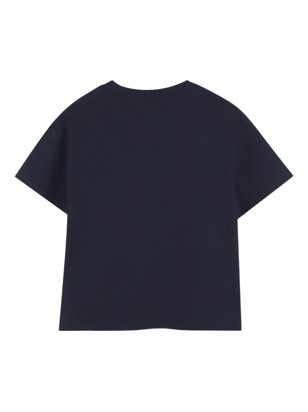 T-shirt per bambina Michael Kors Kids blu con stampa logo - Rubino Kids